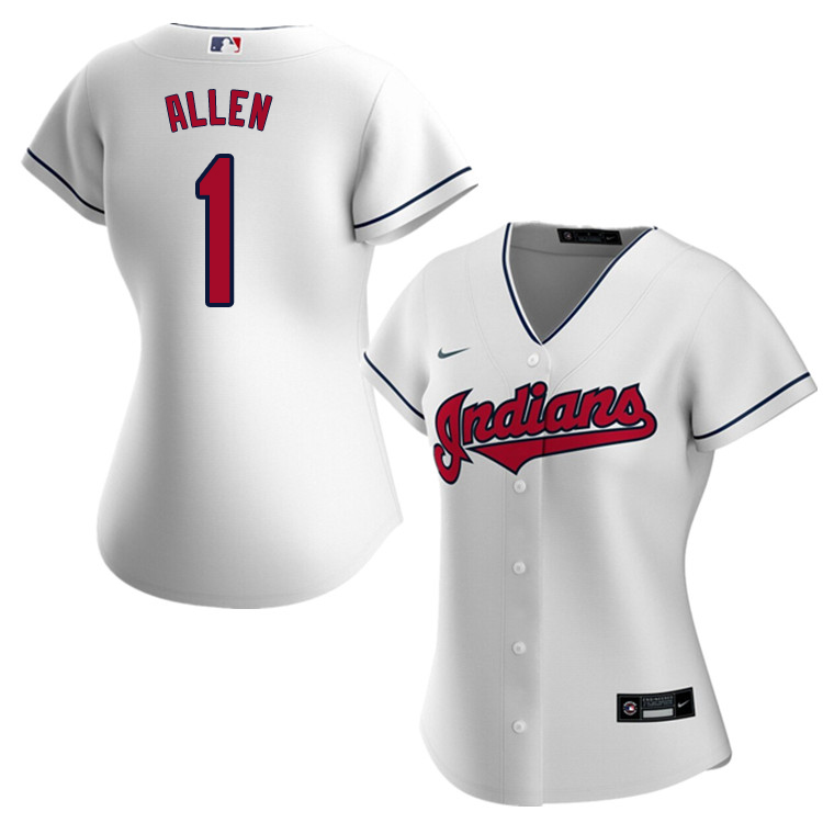 Nike Women #1 Greg Allen Cleveland Indians Baseball Jerseys Sale-White